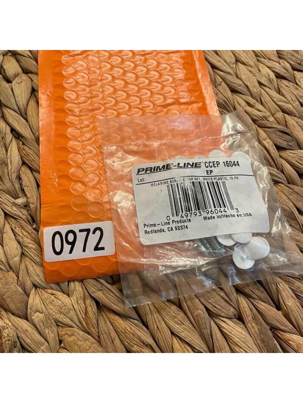 ✅Melamine Screw and Cap Set White Plastic 1-3/4 inch Fasteners 10PK#️⃣0972